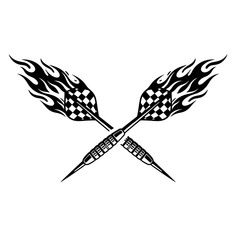 Symbole de fléchettes flammes de fléchette