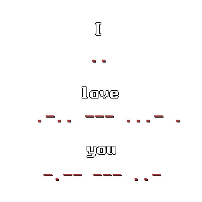 Retro Pixel Art Morse Code I Love you