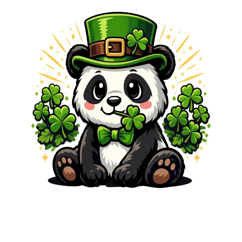  St Patricks Day Panda Bear Leprechaun Hat