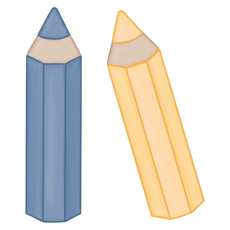 Illustration Duo de crayons de couleur Crayons de couleur