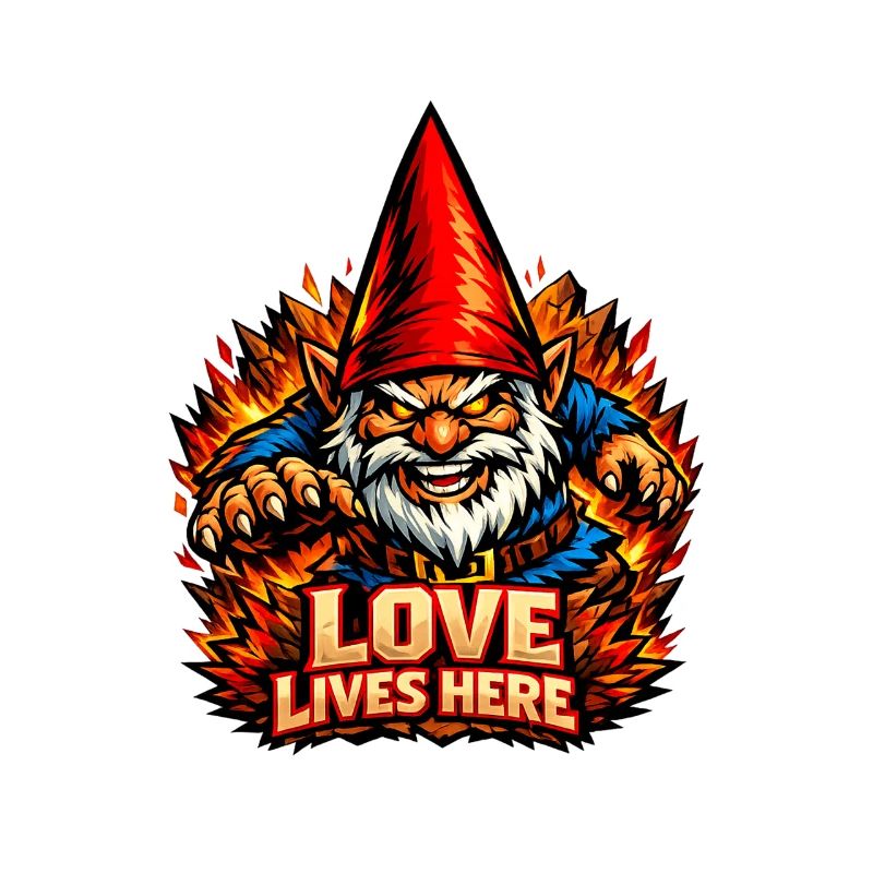 Evil Gnome, Dark Gnome, Goth Gnome, Funny Gnome