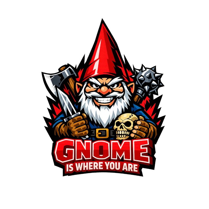Evil Gnome, Dark Gnome, Goth Gnome, Funny Gnome