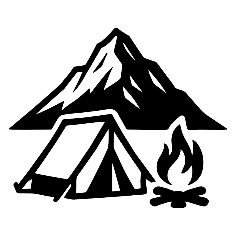 Mountain camp by the fire