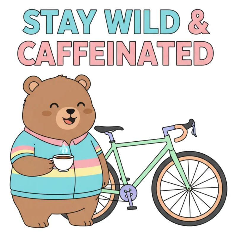 Stay Wild Caffeinated Bear Cycling