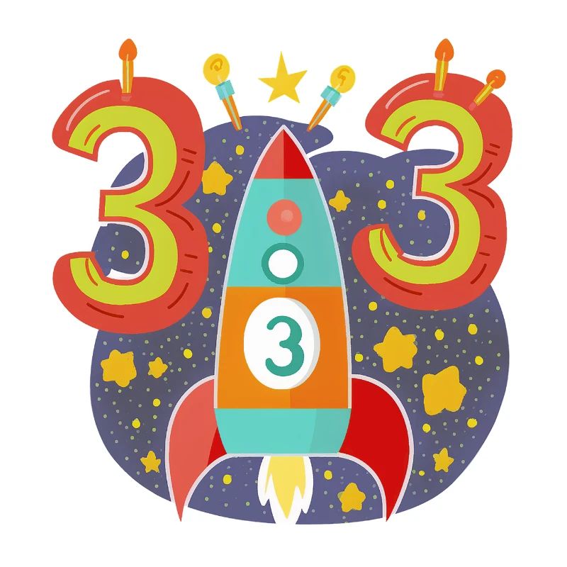 Anniversaire 3 ans Rocket Boy Trois