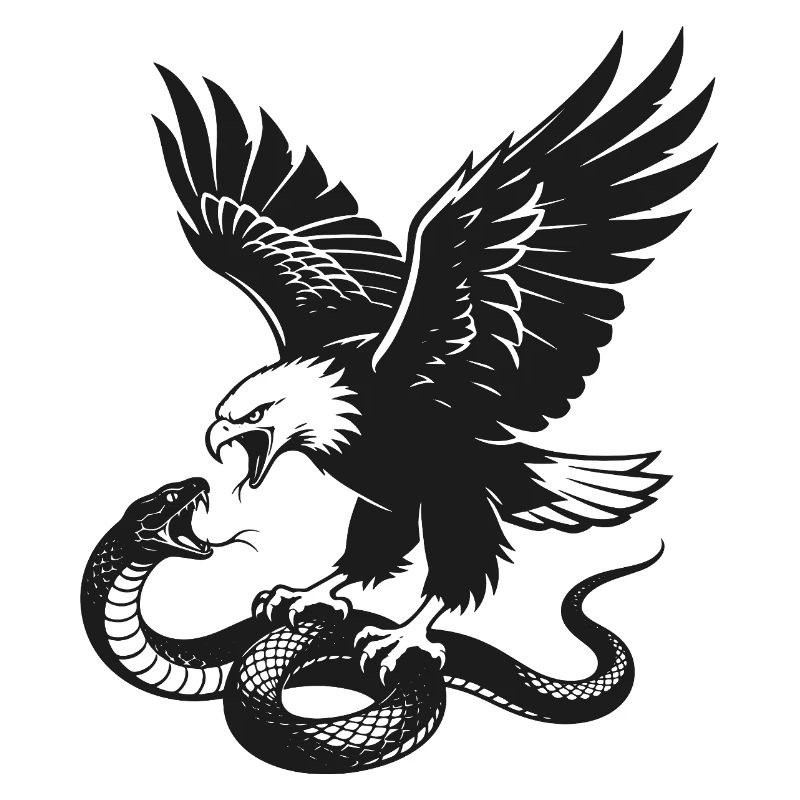 Eagle vs Snake Silhouette