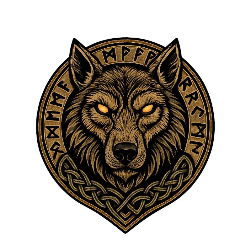 Wolf Medallion Runic Crest