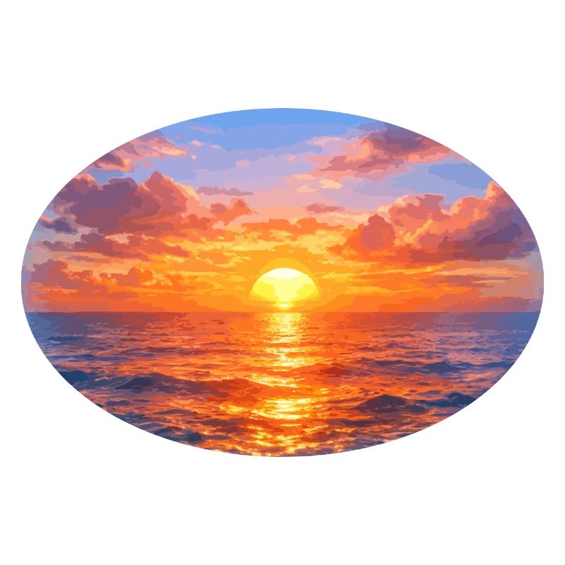 Impression du coucher de soleil sur la mer