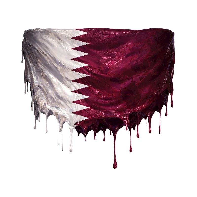 Drapeau du Qatar dans un graffiti tombé