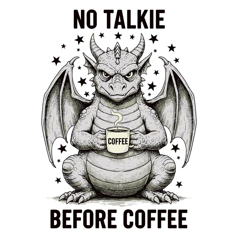 No Conversation Before Coffee Lover Dragon