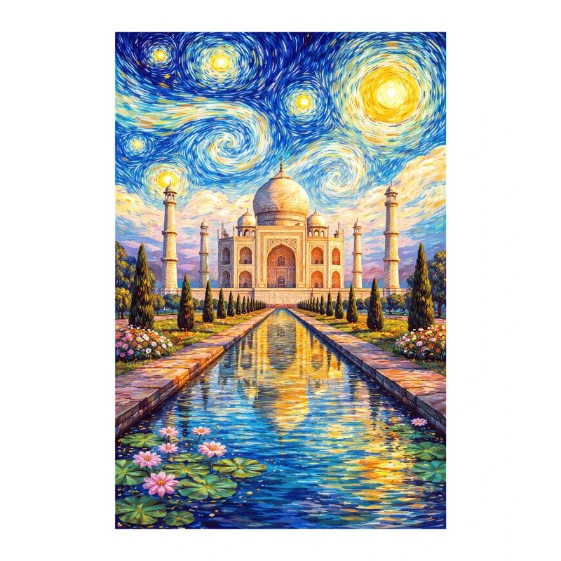 Taj Mahal Starry Night Impression