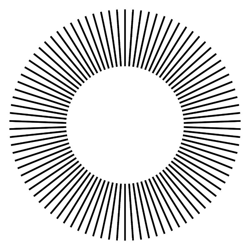 Conception de la composition des cercles de lignes