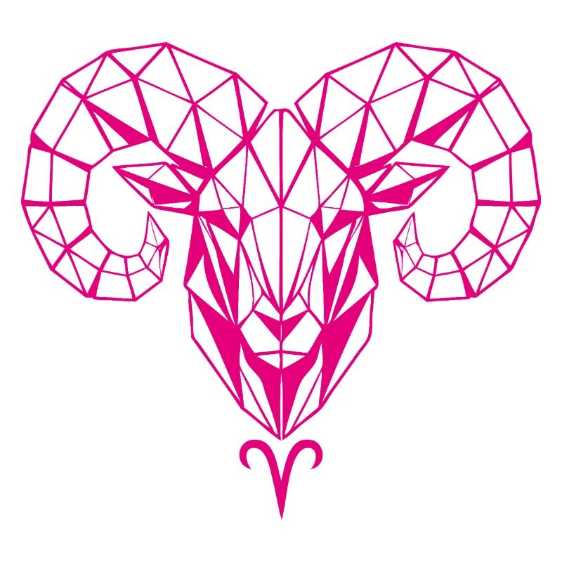 Geometric Pink Ram Head