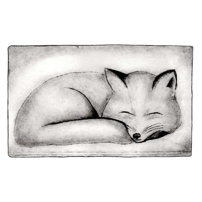 Sleeping Fox - Hand Carved Printable