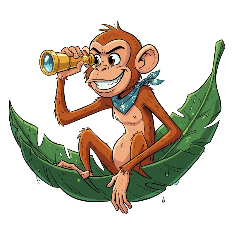 Singe d’aventure avec télescope