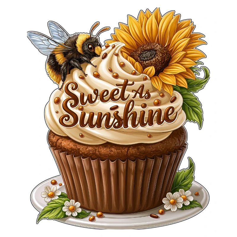 Art de cupcakes doux comme le soleil