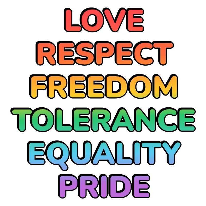 Pride Values Rainbow Text