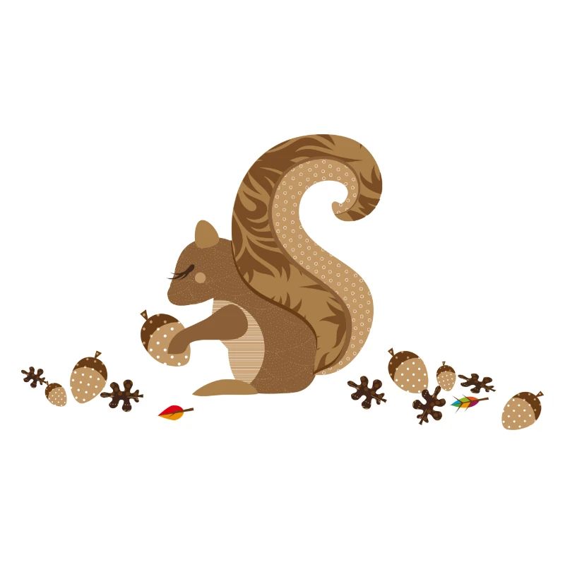 A squirrel with an acorn