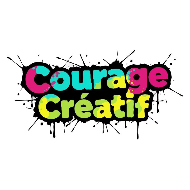 Courage Créatif Typographie colorée