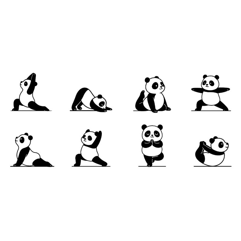 Yoga Practicing Pandas