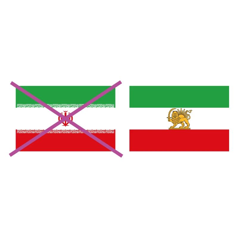 Drapeau traversant l’Iran – arrêt croisé graphique