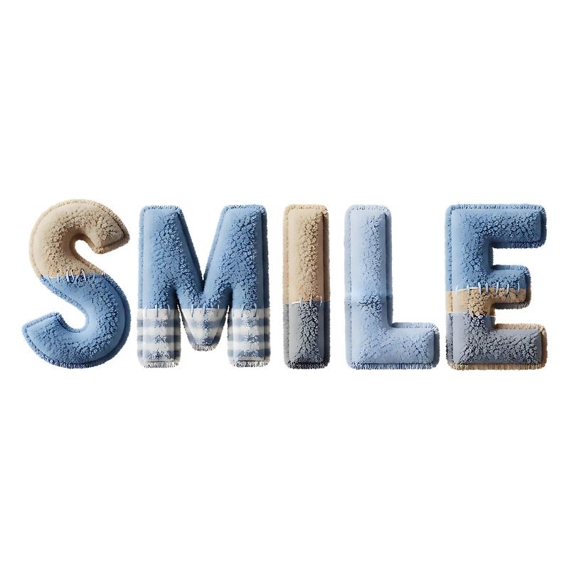 Smile Patchwork Trend Lettering Style Handmade
