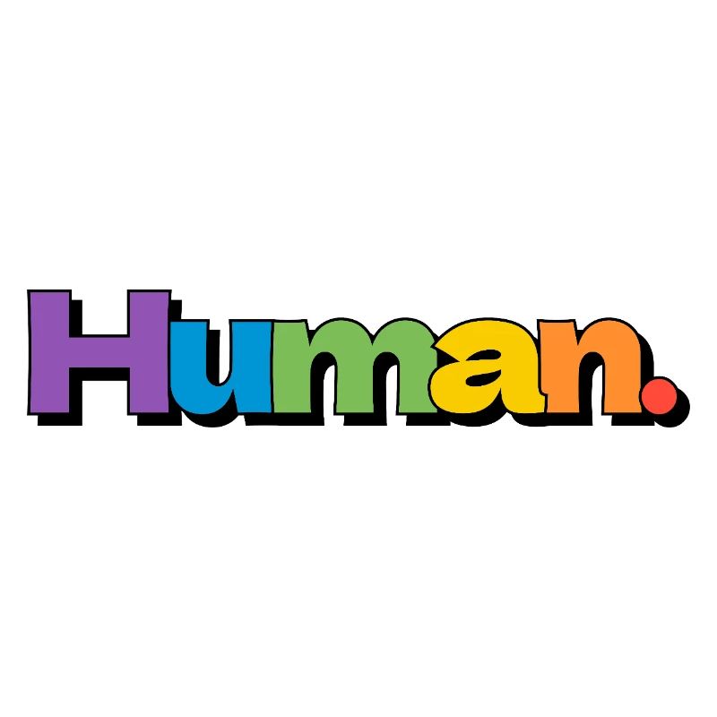 Colorful Human Rainbow Pride Typography