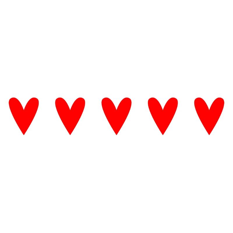 Passionate red hearts in unique pattern