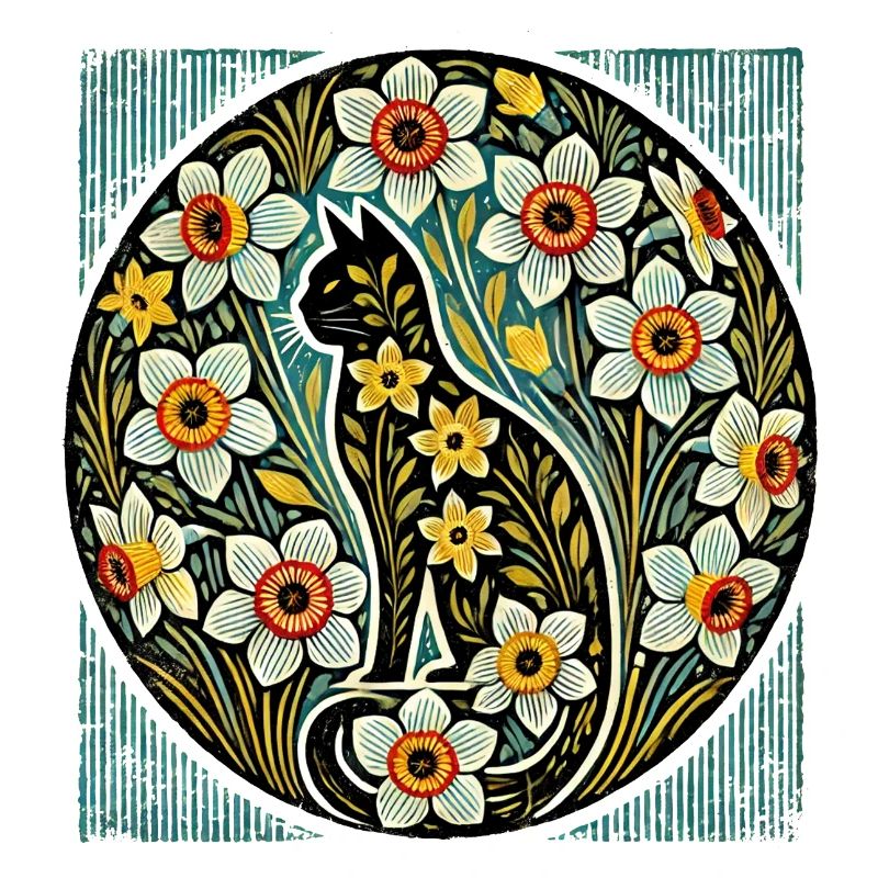 Daffodils Cat