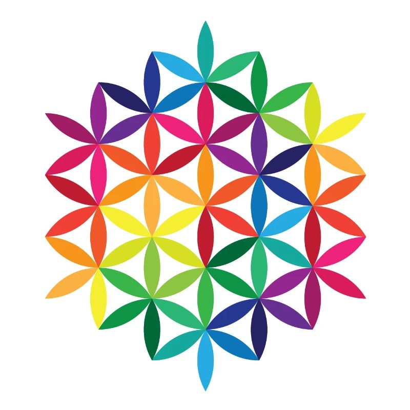 Fleur de vie arc-en-ciel 2