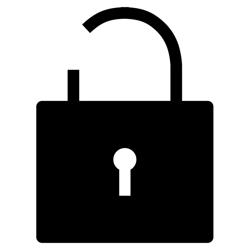 Pas de sécurité pas de sécurité verrou ouvert verrou