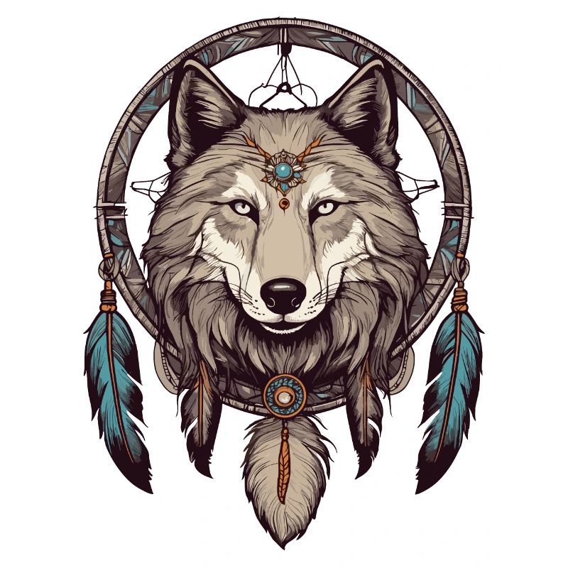 Traumfänger mit Wolf