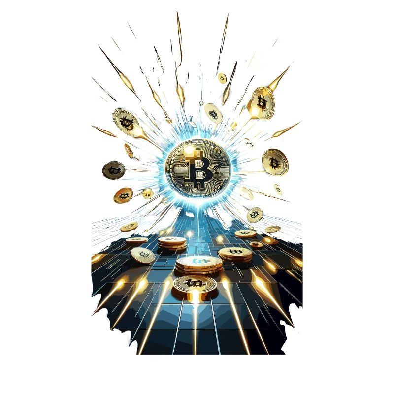 Bitcoin Explosion Conception d’art numérique