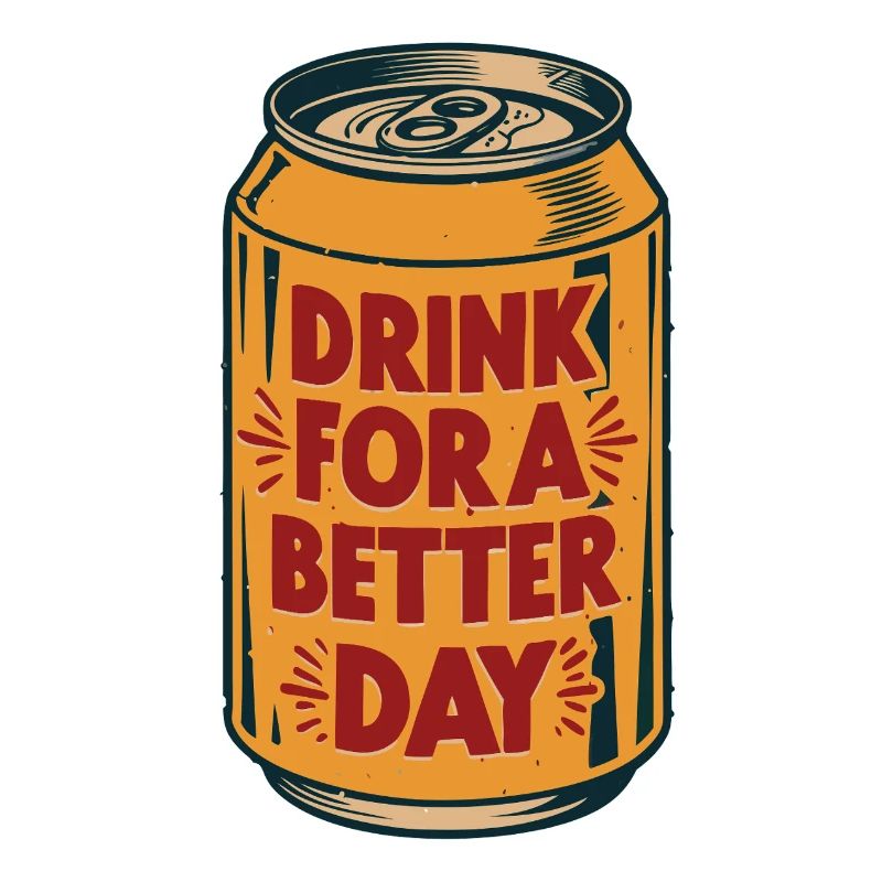 Optimistic thirst quencher drink can saying