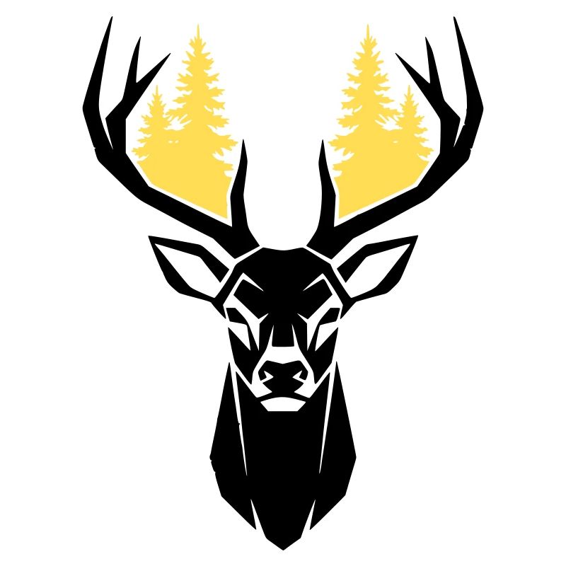 Silhouette de la forêt de tête de cerf