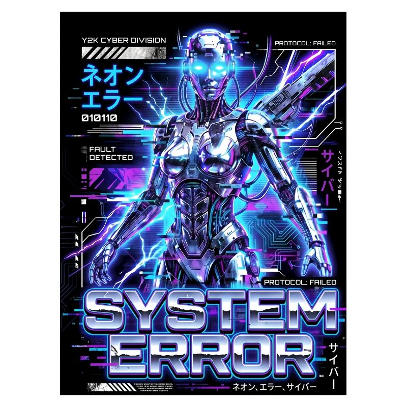 System Error Neon Cyborg