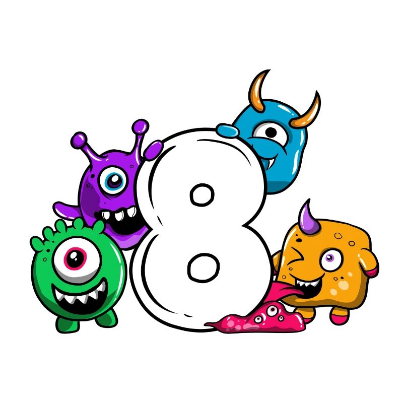Monster eighth birthday 8 year gift
