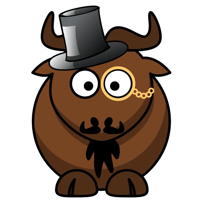 Caricature de buffle avec monocle