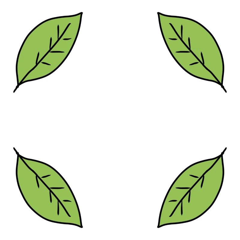 Forme de cadre de feuille Feuilles Nature Vert