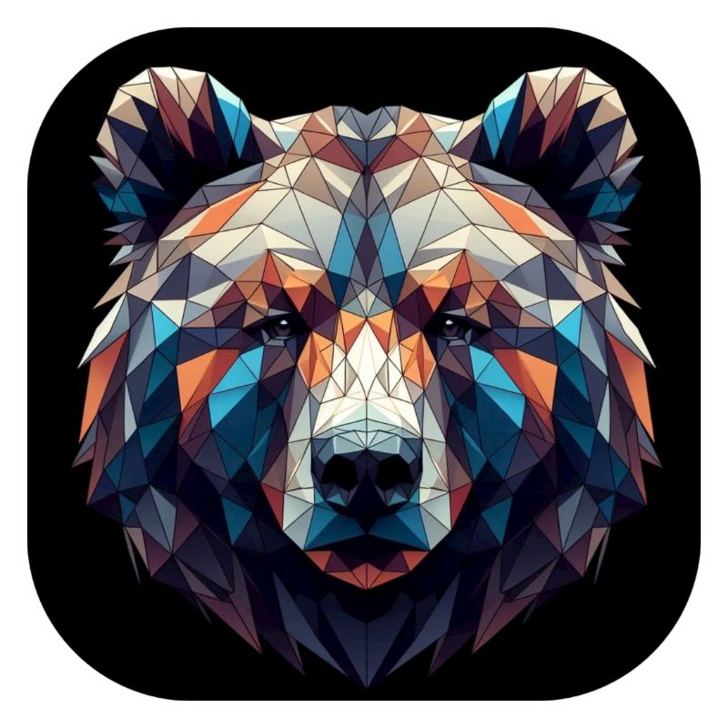 Tête d’ours Polygone Multicolore