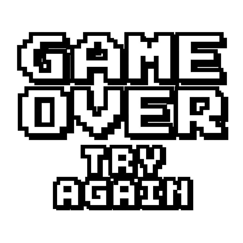 Game Over – Try Again Pixel Design
