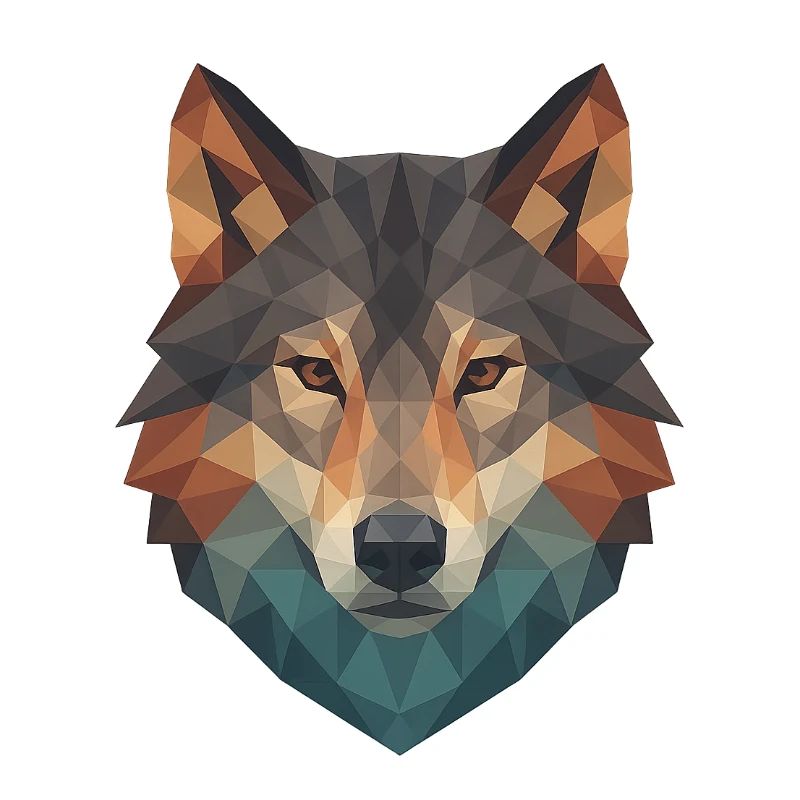 Geometric Wolf Head
