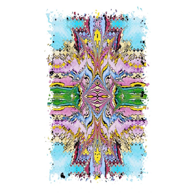 Classic psychedelic pattern, pink and blue