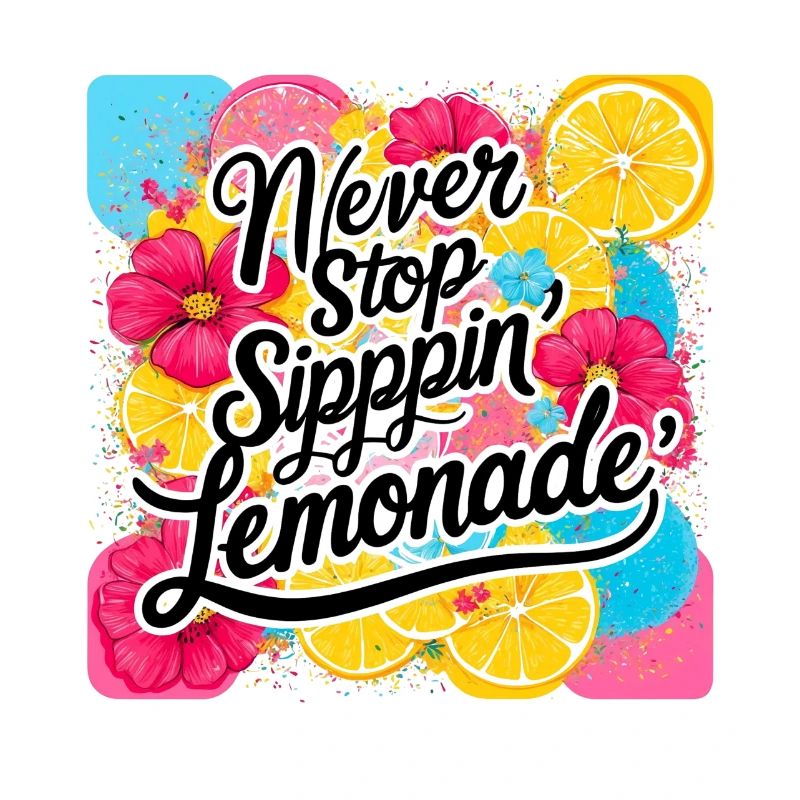 Never Stop Sippin' Lemonade Design