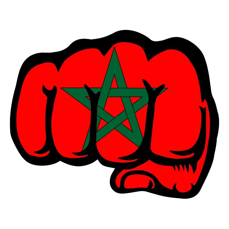 Drapeau du Maroc main poing