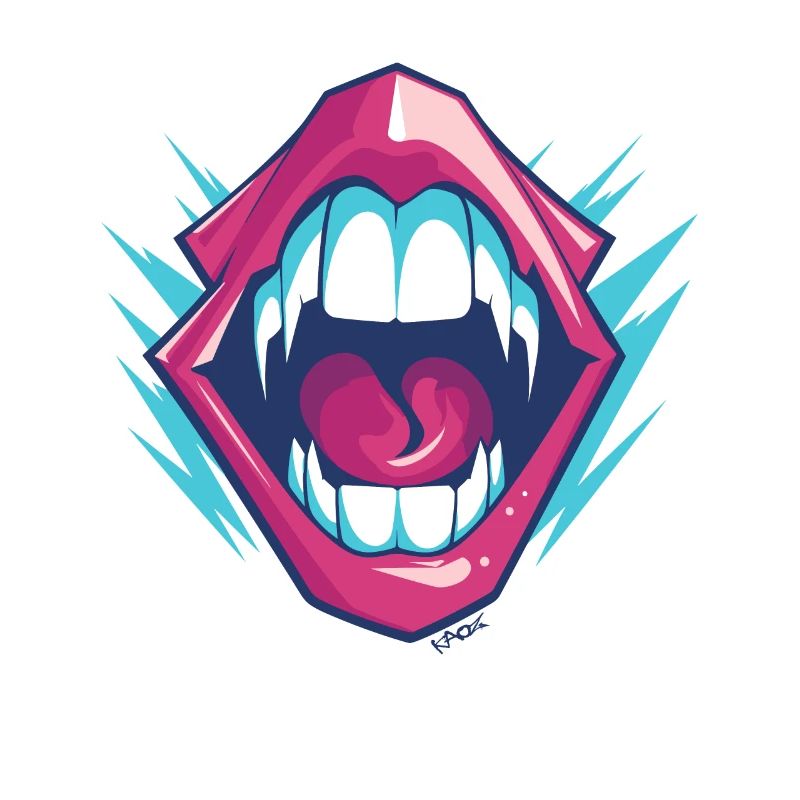 Vampire dentition with sharp teeth
