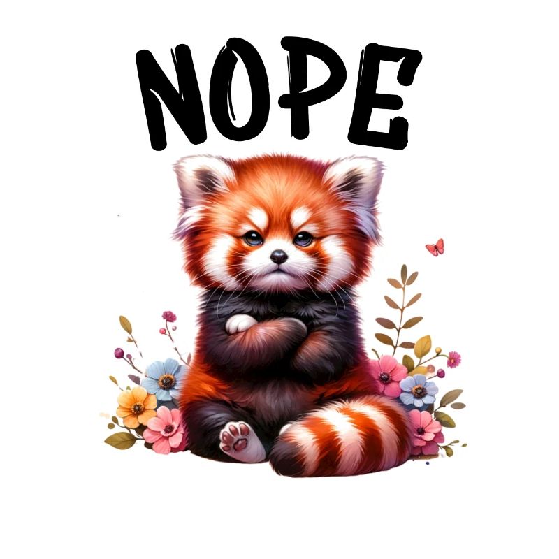Red Panda Funny Saying Nope Fire Fox