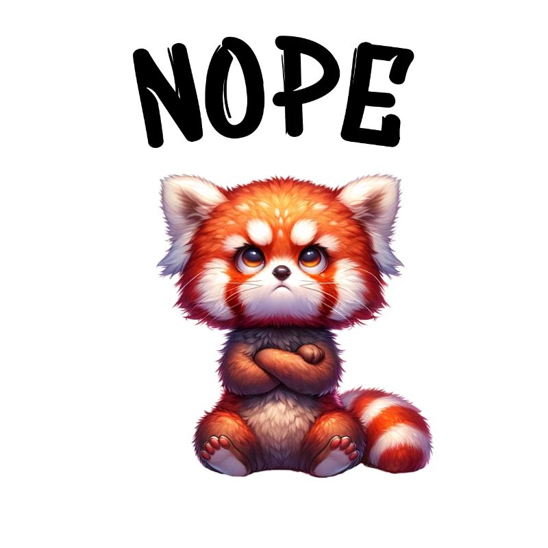 Red Panda Funny Saying Nope Fire Fox
