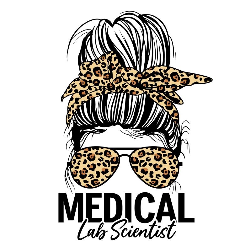Medical Lab Scientist Messy Bun Leopard MLS Lab