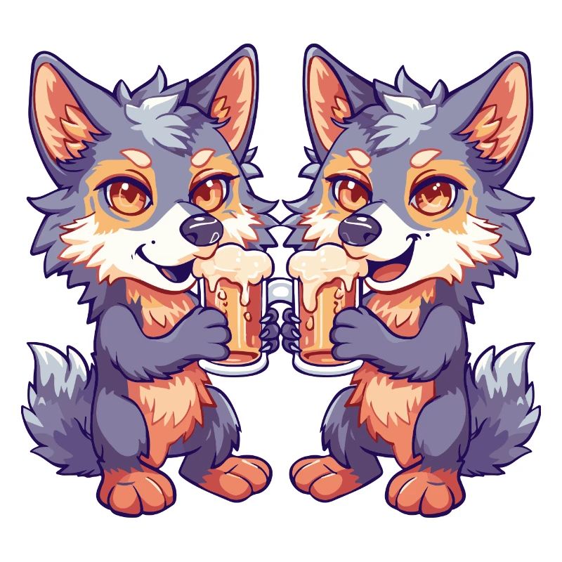 Wolf Comic Bière Drôle Alcool